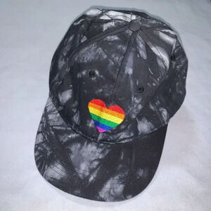 Sally Hansen Rainbow Pride Unisex Embroidered Black Gray Tie Dye Hat Ball Cap